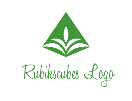 abstract plant in rhombus agriculture logo