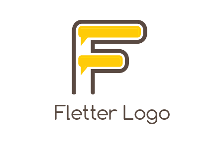 letter f incorporated with speech bubbles logo