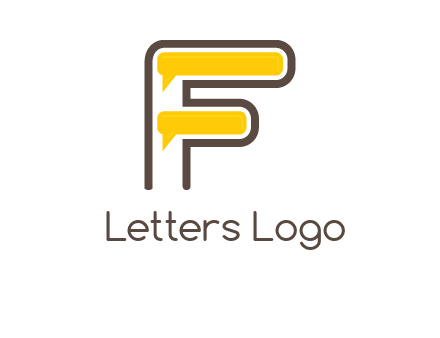 letter f incorporated with speech bubbles logo