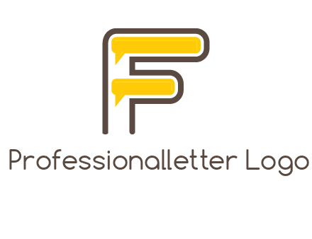 letter f incorporated with speech bubbles logo