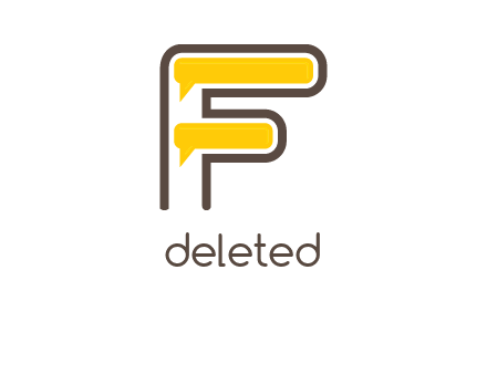 letter f incorporated with speech bubbles logo