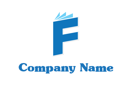 letter f incorporated with book logo