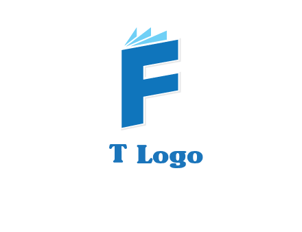 letter f incorporated with book logo