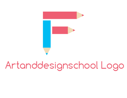 Pencils forming letter f logo