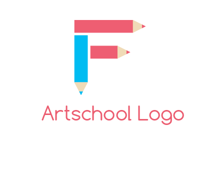 Pencils forming letter f logo