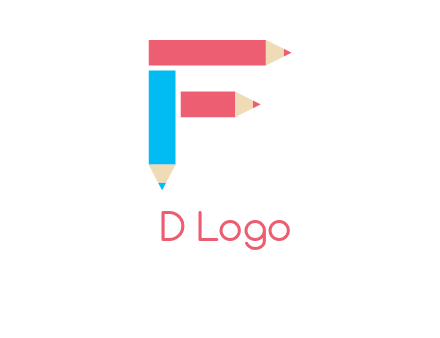 Pencils forming letter f logo