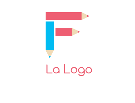 Pencils forming letter f logo