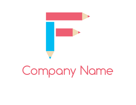 Pencils forming letter f logo