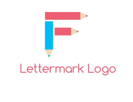 Pencils forming letter f logo