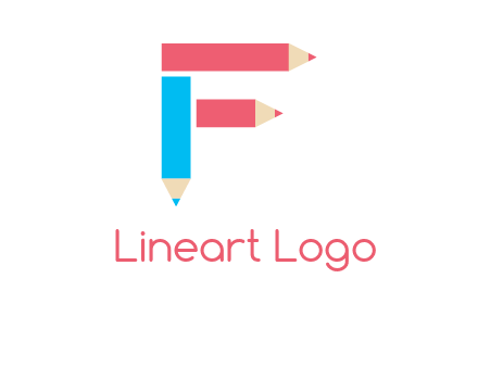 Pencils forming letter f logo