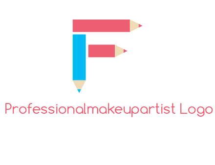 Pencils forming letter f logo