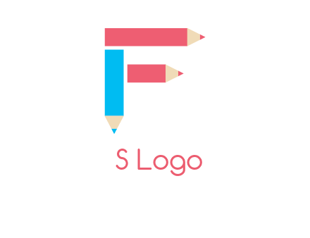 Pencils forming letter f logo