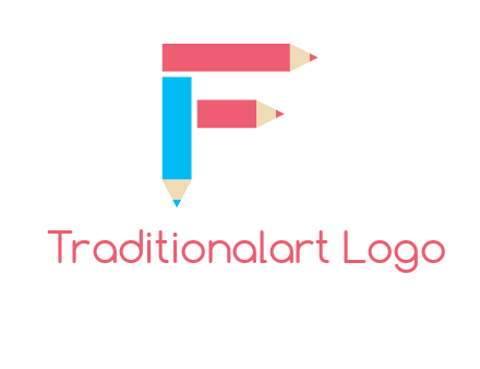 Pencils forming letter f logo