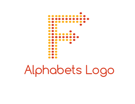 dots forming letter f with arrows logo