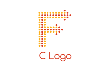 dots forming letter f with arrows logo