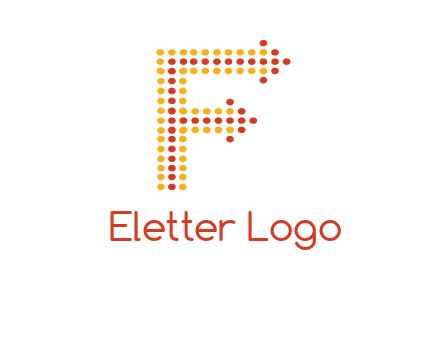 dots forming letter f with arrows logo