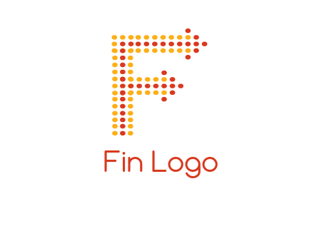 dots forming letter f with arrows logo