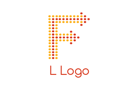 dots forming letter f with arrows logo