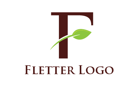 leaf incorporated with letter f logo