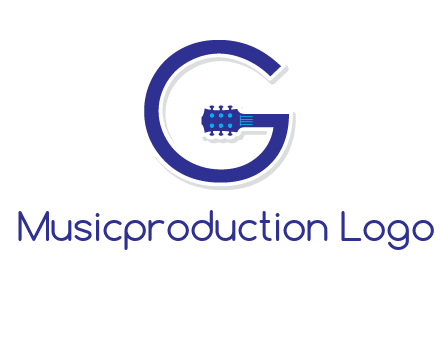 Guitar incorporated with letter g logo