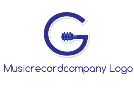 Guitar incorporated with letter g logo