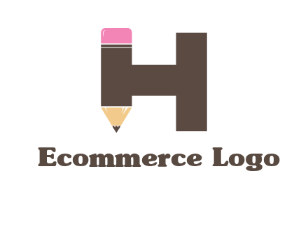 pencil incorporated with letter h logo