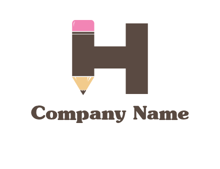 pencil incorporated with letter h logo