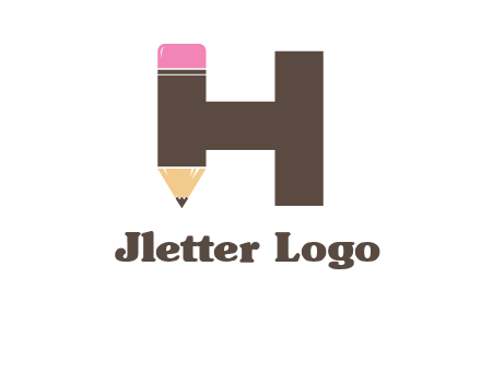 pencil incorporated with letter h logo