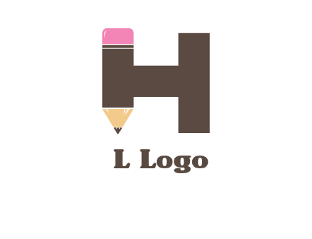 pencil incorporated with letter h logo