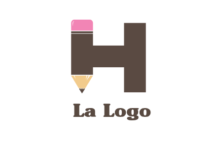 pencil incorporated with letter h logo