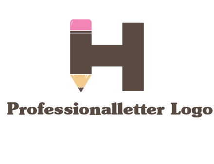 pencil incorporated with letter h logo