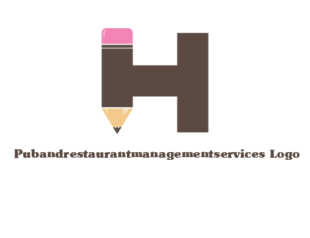 pencil incorporated with letter h logo