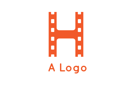 film reel forming letter h logo