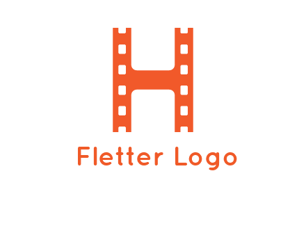 film reel forming letter h logo