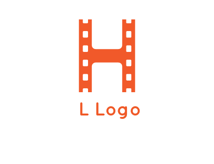 film reel forming letter h logo