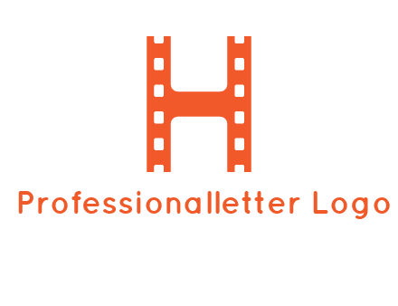 film reel forming letter h logo