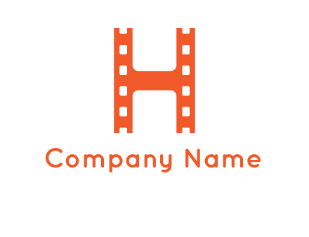 film reel forming letter h logo