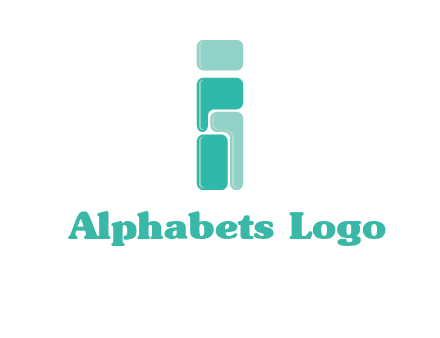 squares forming letter i logo