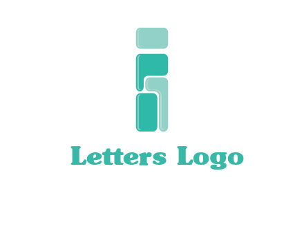 squares forming letter i logo