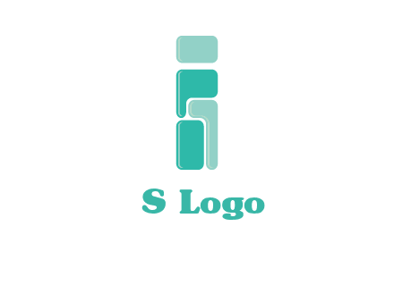 squares forming letter i logo