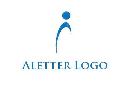 abstract person forming letter i logo