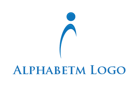 abstract person forming letter i logo