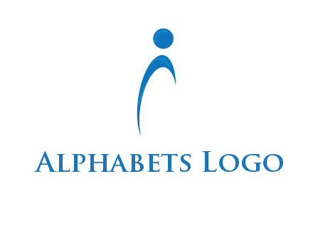 abstract person forming letter i logo