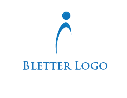 abstract person forming letter i logo