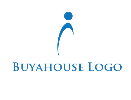 abstract person forming letter i logo