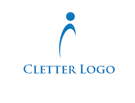 abstract person forming letter i logo