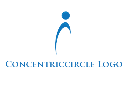 abstract person forming letter i logo