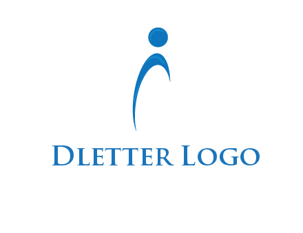 abstract person forming letter i logo