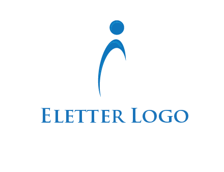 abstract person forming letter i logo