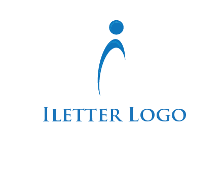 abstract person forming letter i logo